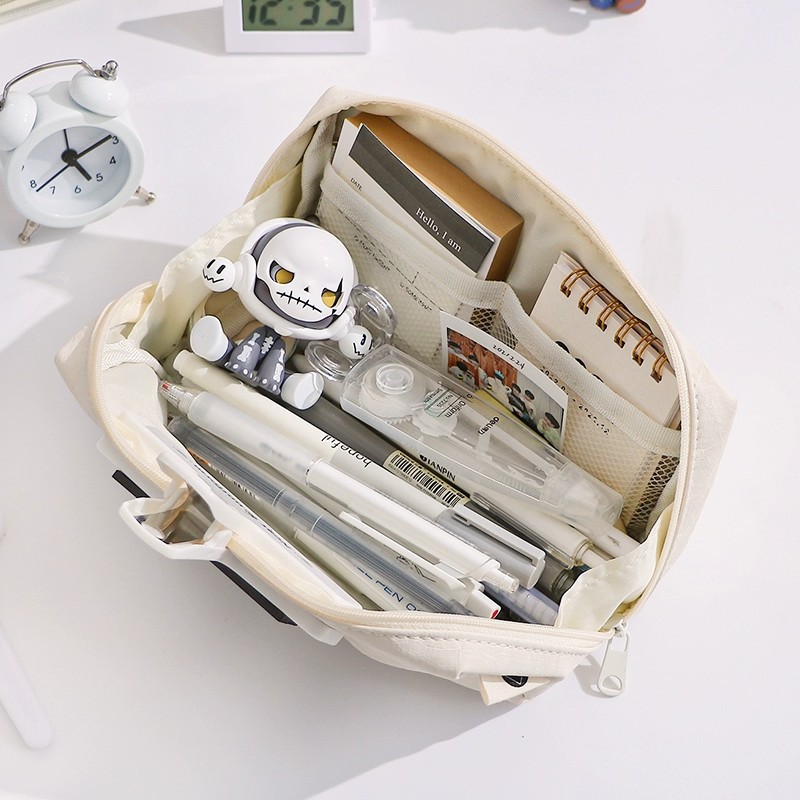 Kawaii Cream Leather Pencil Ca - огляд і ціна Aesthetic Large Pencil Case Pouch