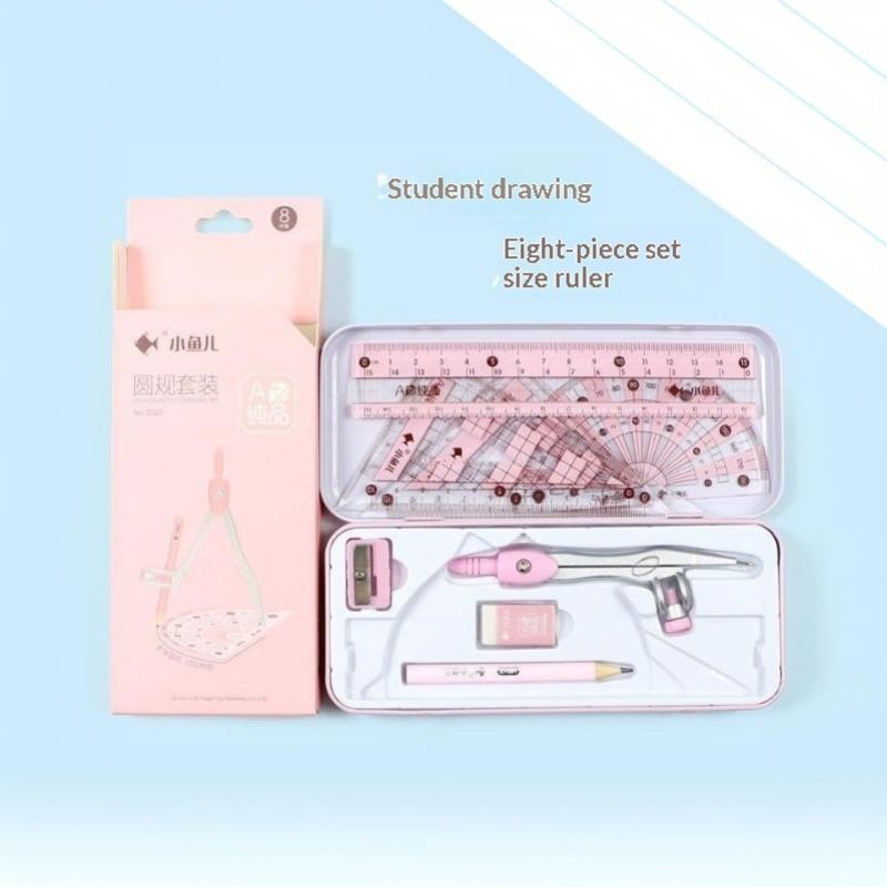 8Pcs/Set Geometry Math Drawing - огляд і ціна Math Geometry Set With Compass