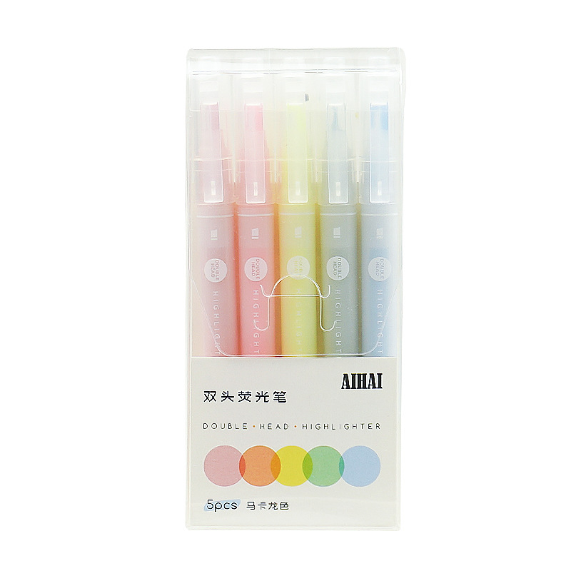 5 Colors Double Unique Window  - огляд і ціна Pastel Highlighter Set Double Ended