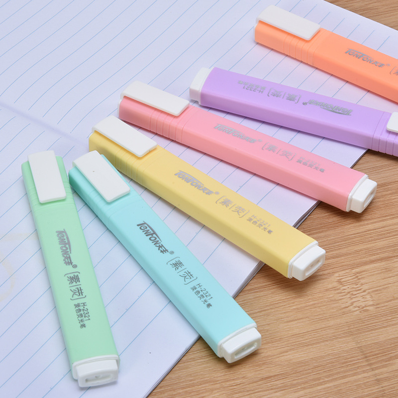 6 Pcs/set Flat Shape Pale Colo - огляд і ціна Pastel Highlighter Set Double Ended